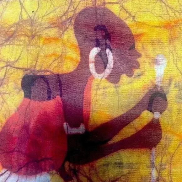 Vintage African 12 x 12 piece of canvas. Came from Africa so many years ago. - Picture 2 of 3